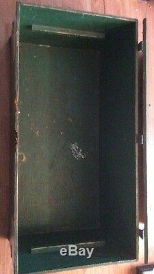 Vintage US MILITARY ARMY Wooden Gear Trunk Chest Storage Box 31x17x14 Antique