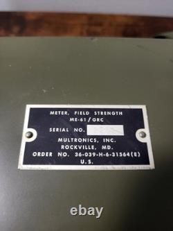 Vintage US Military Army ME-61/GRC Field Strength Meter Untested A+ Condition