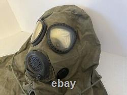 Vintage US Military Army Protective Field Gas Mask M17 with Canvas Carry Bag