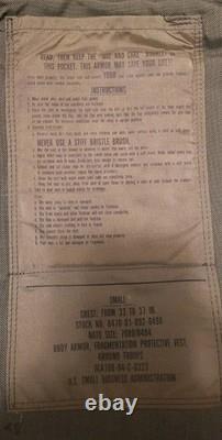 Vintage US Military Army USGI Woodland Frag. Protective Flak Vest Small 1980s