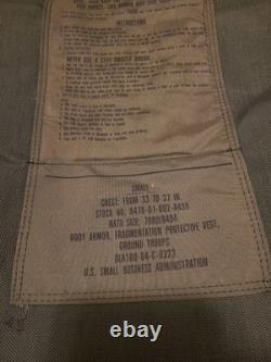 Vintage US Military Army USGI Woodland Frag. Protective Flak Vest Small 1980s