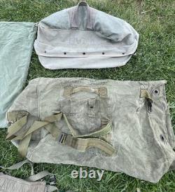 Vintage US Military Canvas Bag Lot With Accessories