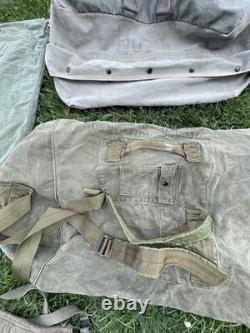 Vintage US Military Canvas Bag Lot With Accessories