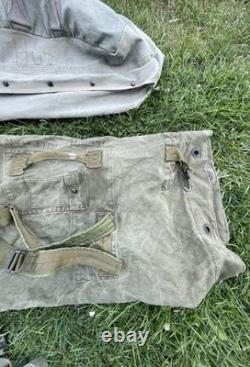 Vintage US Military Canvas Bag Lot With Accessories