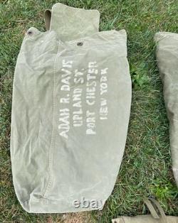 Vintage US Military Canvas Bag Lot With Accessories