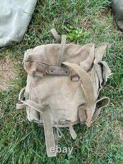 Vintage US Military Canvas Bag Lot With Accessories