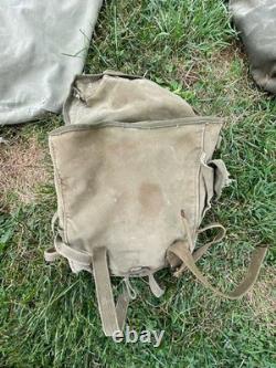 Vintage US Military Canvas Bag Lot With Accessories