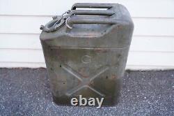 Vintage USA Green Metal Jerry Can Army Military US Jeep 1950s War Authentic