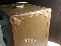 Vintage Us Army Field Office Typewriter Trunk Case / Military