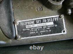 Vintage Us Army Field Telephone Ta-312/pt Military Radio Phones Vietnam Lot Of 2