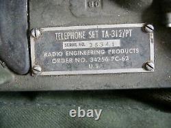 Vintage Us Army Field Telephone Ta-312/pt Military Radio Phones Vietnam Lot Of 2