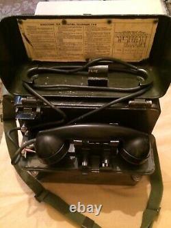 Vintage Us Army Signal Corps Telephone Tp-9