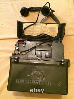 Vintage Us Army Signal Corps Telephone Tp-9