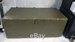 Vintage WOOD FOOT LOCKER Military US Army Trunk Chest WWII