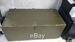 Vintage WOOD FOOT LOCKER Military US Army Trunk Chest WWII