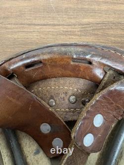Vintage WW2 Swedish Military Metal Framed Canvas And Leather Backpack