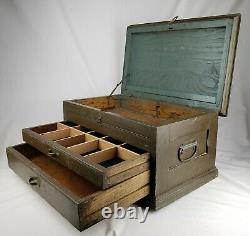 Vintage WWII Military Tool Chest with Drawers US Army Signal Corps Wood Tool Box