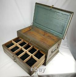 Vintage WWII Military Tool Chest with Drawers US Army Signal Corps Wood Tool Box