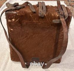 Vintage WWII Swiss Army Horse hair Leather Backpack/Rucksack Military