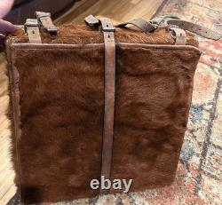 Vintage WWII Swiss Army Horse hair Leather Backpack/Rucksack Military