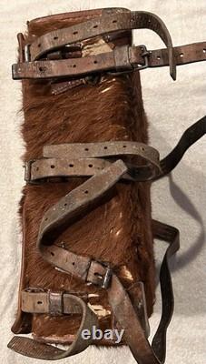 Vintage WWII Swiss Army Horse hair Leather Backpack/Rucksack Military