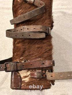 Vintage WWII Swiss Army Horse hair Leather Backpack/Rucksack Military