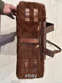 Vintage WWII Swiss Army Horse hair Leather Backpack/Rucksack Military
