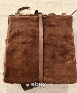 Vintage WWII Swiss Army Horse hair Leather Backpack/Rucksack Military