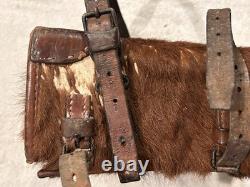Vintage WWII Swiss Army Horse hair Leather Backpack/Rucksack Military