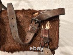 Vintage WWII Swiss Army Horse hair Leather Backpack/Rucksack Military