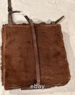 Vintage WWII Swiss Army Horse hair Leather Backpack/Rucksack Military