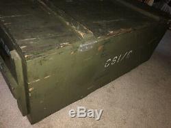 Vintage Wood Rifle Crate Military US Army Trunk Chest Green