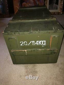 Vintage Wood Rifle Crate Military US Army Trunk Chest Green
