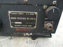 Vintage Wwii Military Us Army Signal Corp Radio Receiver Bc-348-r