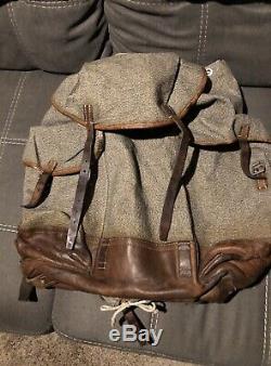 Vintage swiss army military backpack rucksack