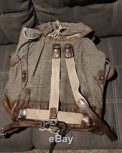 Vintage swiss army military backpack rucksack
