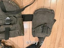 Vtg 1970s Swedish Army Web Gear Set Battle Pack Belt Pouches Canvas Military
