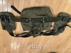 Vtg 1970s Swedish Army Web Gear Set Battle Pack Belt Pouches Canvas Military