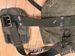 Vtg 1970s Swedish Army Web Gear Set Battle Pack Belt Pouches Canvas Military
