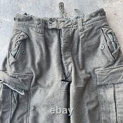 Vtg 60s German Military Army Heavy Wool Cargo Pants Mens Size 32 Oberrh OG