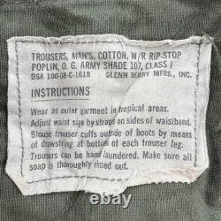 Vtg 60s US Army M65 Field Cargo Pants Men Small Regular OG-107 Green Military