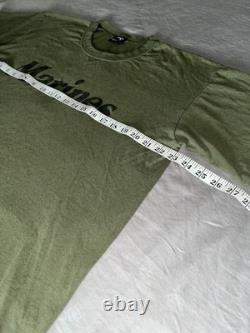 Vtg 90s Rothco Mens XL T-Shirt USA Made USMC Marines Army Green Military Surplus