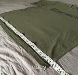 Vtg 90s Rothco Mens XL T-Shirt USA Made USMC Marines Army Green Military Surplus