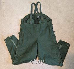 Vtg Bib Overalls Men Swedish Army Military Canvas Sherpa Lined Snow Pant C52 XL