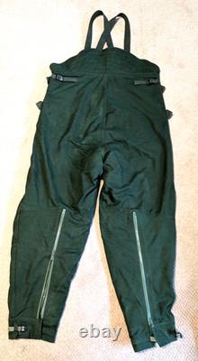 Vtg Bib Overalls Men Swedish Army Military Canvas Sherpa Lined Snow Pant C52 XL