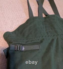 Vtg Bib Overalls Men Swedish Army Military Canvas Sherpa Lined Snow Pant C52 XL