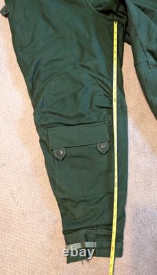 Vtg Bib Overalls Men Swedish Army Military Canvas Sherpa Lined Snow Pant C52 XL
