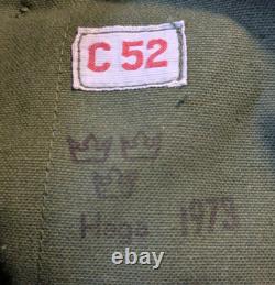 Vtg Bib Overalls Men Swedish Army Military Canvas Sherpa Lined Snow Pants C52