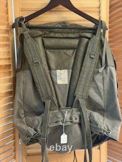 Vtg French Military Backpack Olive Green Canvas Rucksack Field Pack Army Camping