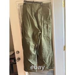 Vtg Fulton M-1951 Field Trousers Military Cargo Pants XL Green 1953 Surplus